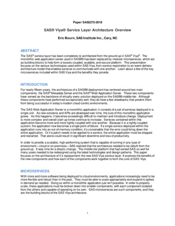 SAS Viya Service Layer Architecture Overview
