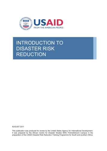 INTRODUCTION TO DISASTER RISK REDUCTION - PreventionWeb 