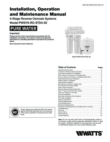 4-Stage Reverse Osmosis Systems Model PWSYS-RO-STD4-50 PURE WATER