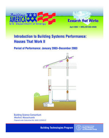 Introduction To Buildings Systems Performance: Houses That Work II - NREL