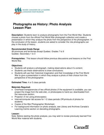 Photographs As History: Photo Analysis Lesson Plan - War Museum