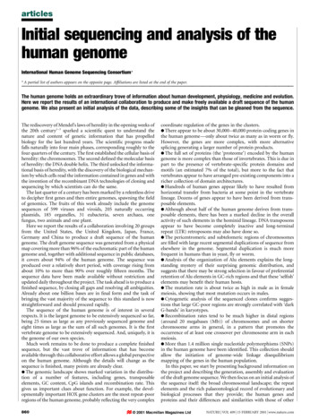 Articles Initial Sequencing And Analysis Of The Human Genome