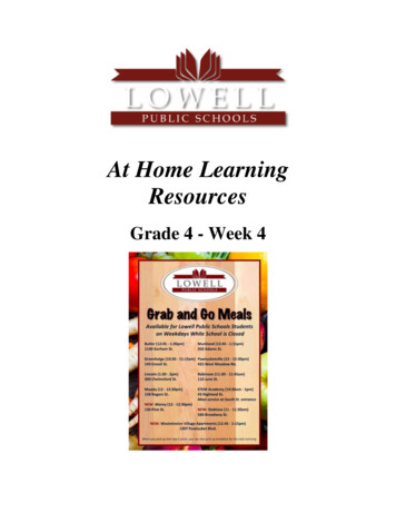 At Home Learning Resources - Lowell Public Schools