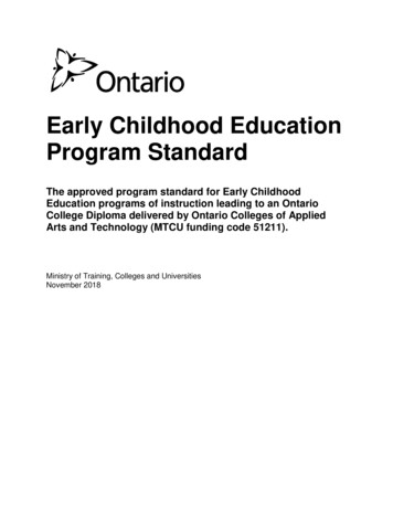 Early Childhood Education Program Standard (51211) - Ontario