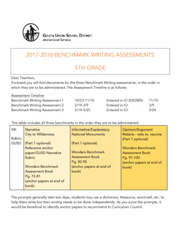 2017-2018 Benchmark Writing Assessments 5th Grade - Gusd