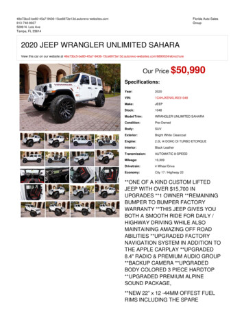 2020 JEEP WRANGLER UNLIMITED SAHARA Tampa, FL Florida Auto Sales Group