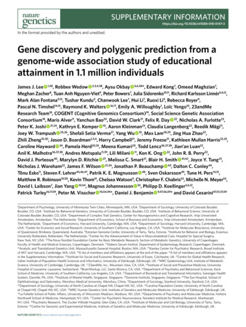 Gene Discovery And Polygenic Prediction From A Genome-wide Association .