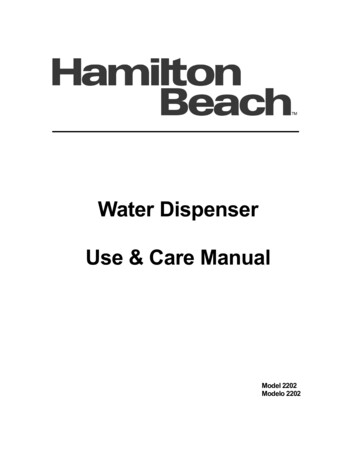 Water Dispenser Use & Care Manual - Hamilton Beach