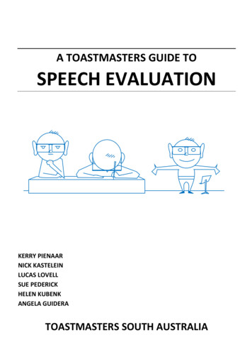 A Toastmasters Guide To Speech Evaluation