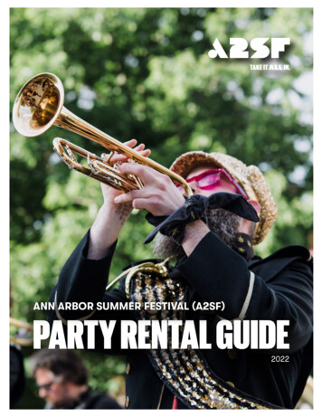 Ann Arbor Summer Festival (A2sf) Party Rental Guide