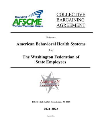 The Washington Federation Of State Employees - AFSCME Council 28 (WFSE)