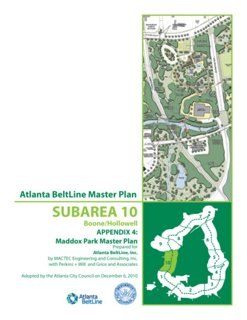 Atlanta BeltLine Master Plan SUBAREA 10