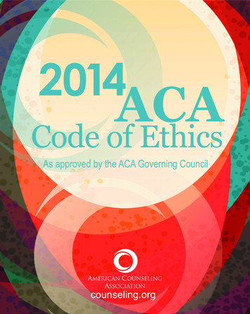 2014 Code Of Ethics - American Counseling Association
