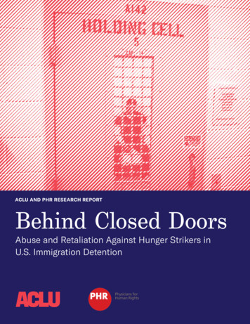 ACLU AND PHR RESEARCH REPORT Behind Closed Doors