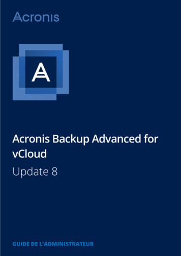 Acronis Backup Advanced For VCloud