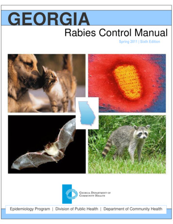 Rabies Manual 2010 FINAL - Georgia Department Of Public Health