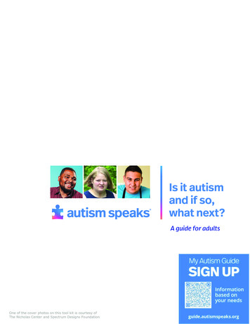 Adults Tool Kit - Autism Speaks