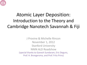 Principles Of Atomic Layer Deposition - Stanford University