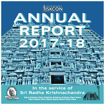 Annaul Report 2017-18 - ISKCON Temple, Bangalore