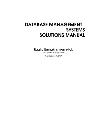 DATABASE MANAGEMENT SYSTEMS SOLUTIONS MANUAL - Cornell University
