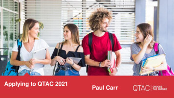 Applying To QTAC 2021 Paul Carr - Kenmore State High School