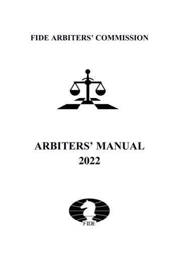 Arbiters' Manual - Fide