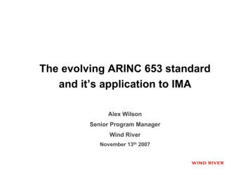 The Evolving ARINC 653 Standard And It's Application To IMA