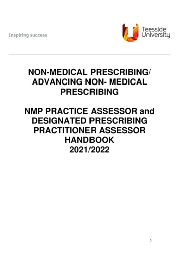NON-MEDICAL PRESCRIBING/ ADVANCING NON- MEDICAL . - Teesside University