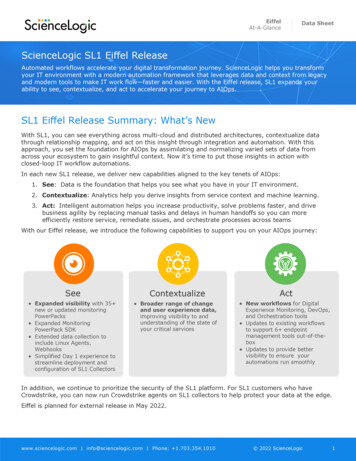 At-A-Glance What's New In ScienceLogic SL1 Eiffel Data Sheet FINAL