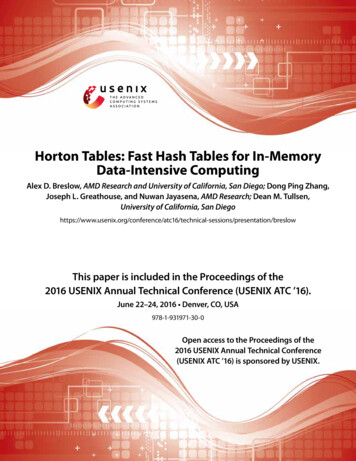 Horton Tables: Fast Hash Tables For In-Memory Data-Intensive . - USENIX