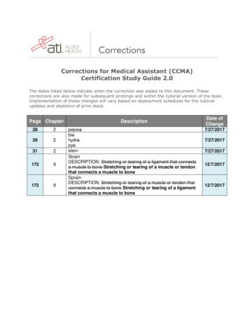 Corrections For Medical Assistant (CCMA) Certification Study Guide 2