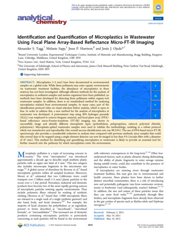 Identification And Quantification Of Microplastics In Wastewater Using .