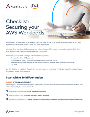 Checklist: Securing Your AWS Workloads - Alert Logic