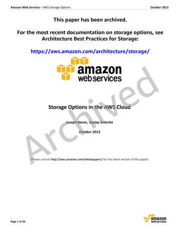 ARCHIVED: AWS Storage Options