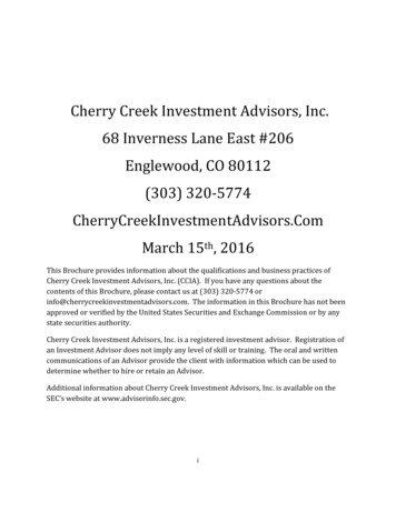 Cherry Creek Investment Advisors, Inc. 68 Inverness Lane East #206 .