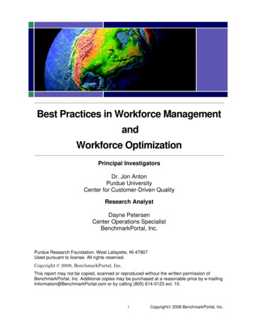 Best Practices In Workforce Management And Workforce . - BenchmarkPortal