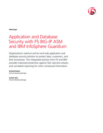 Big IP ASM IBM InfoSphere Guardium White Paper - F5