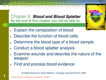 Chapter 8 Blood And Blood Splatter - Mrs. Sikes