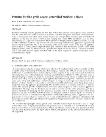 Patterns For Fine-grain Access-control Of Business Objects