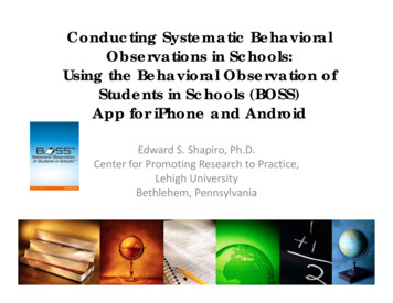 Conducting Systematic Behavioral Observations In Schools: Using The .