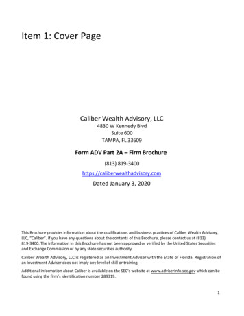 Item 1: Cover Page - Caliber Wealth Advisory