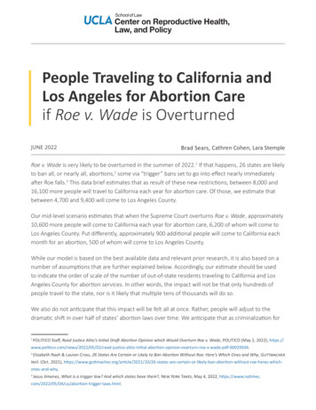 People Traveling To California And Los Angeles For Abortion Care If Roe .