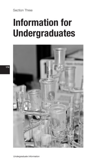 Section Three Information For Undergraduates - Catalog