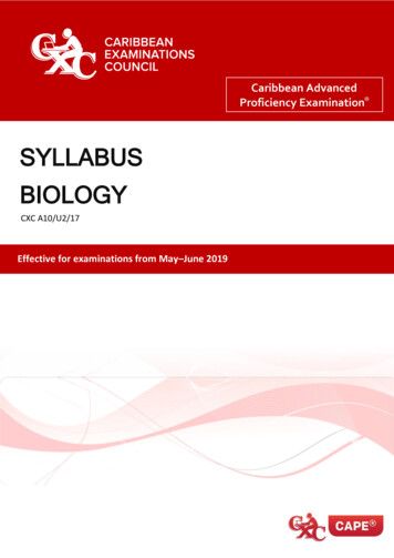 Cxc A10/U2/17 Syllabus - Br Biology