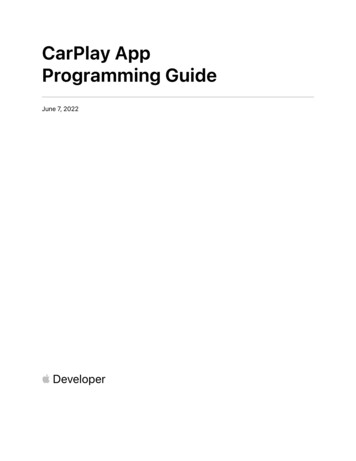 CarPlay App Programming Guide - Apple Developer