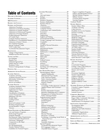 Table Of Contents - Southern Oregon University