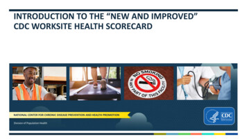 Introduction To The 'New And Improved' CDC Worksite Health ScoreCard