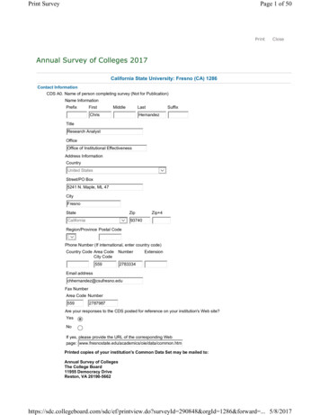 Annual Survey Of Colleges 2017 - Academics.fresnostate.edu