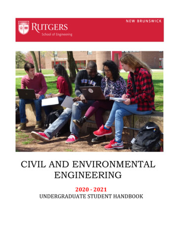CIVIL AND ENVIRONMENTAL ENGINEERING - Rutgers University