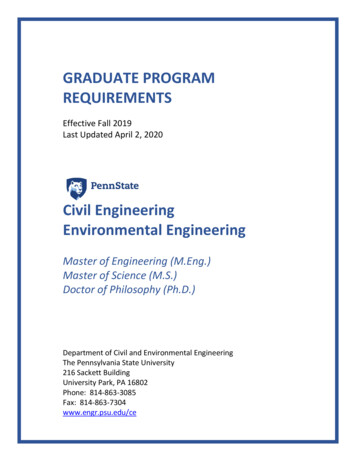 CEE Graduate Handbook - Penn State Engineering: Civil And Environmental .